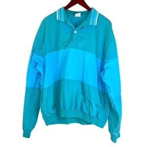 Vintage colorblock windbreaker jacket nylon duffel blue men’s XL